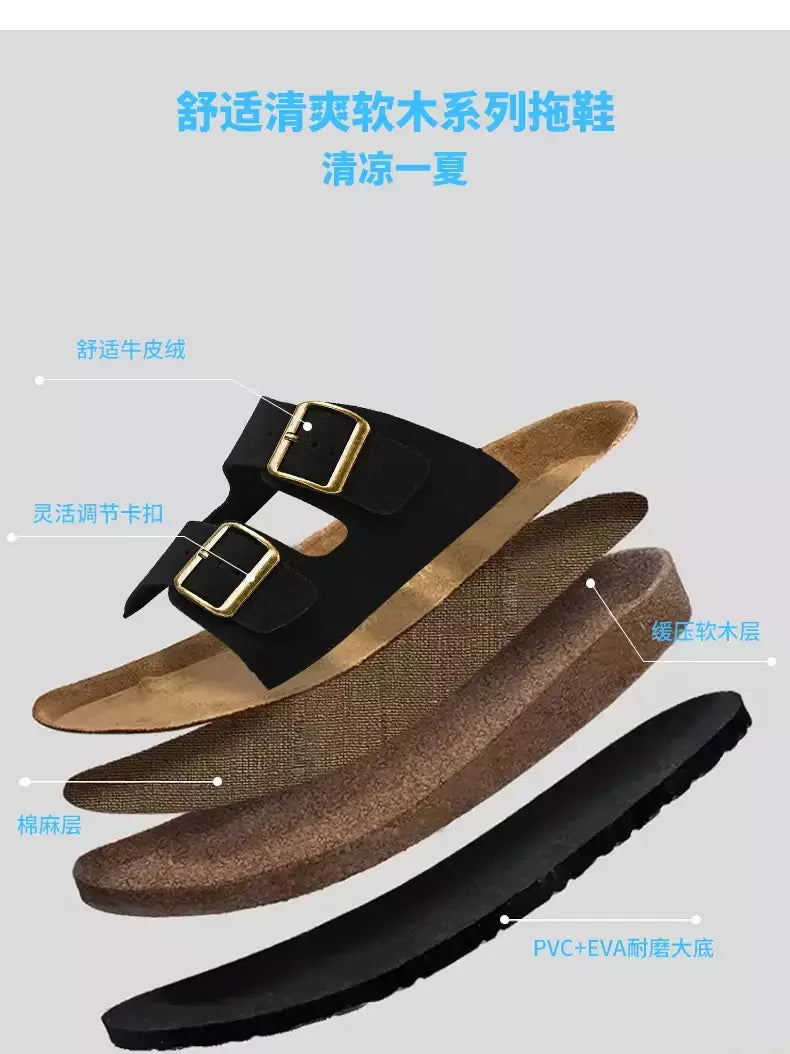 Sandálias masculinas de couro para praia, chinelo confortável, sapatos de marca original, verão 2022