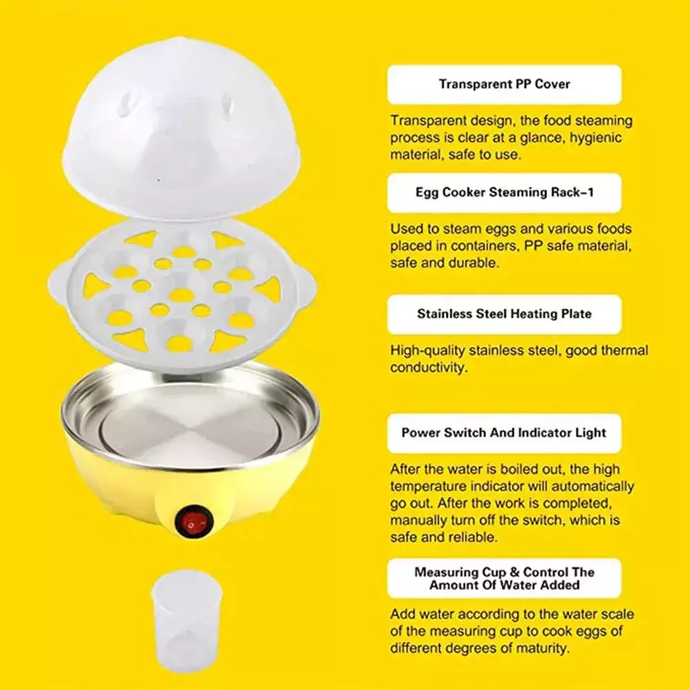 Fogão De Ovos Elétrico Rápido Multifuncional, Caldeira De 7 Ovos, Vapor, Auto-Off, Omelete Genérica, Utensílio De Cozinha, Ferramentas De Café Da Manhã