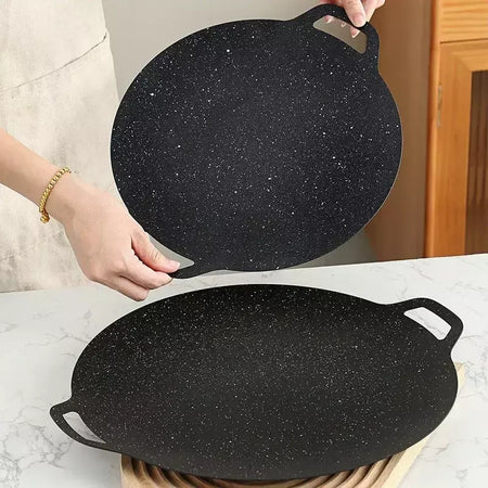 2025 churrasqueira pan antiaderente sem fumaça redonda ferro fundido portátil ao ar livre cozinhar chapa para acampamento piquenique churrasco fritar