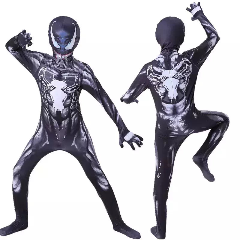 Vendas quentes halloween aranha mancosplay filme para festa terno do homem aranha crianças traje de veneno estilo 3d