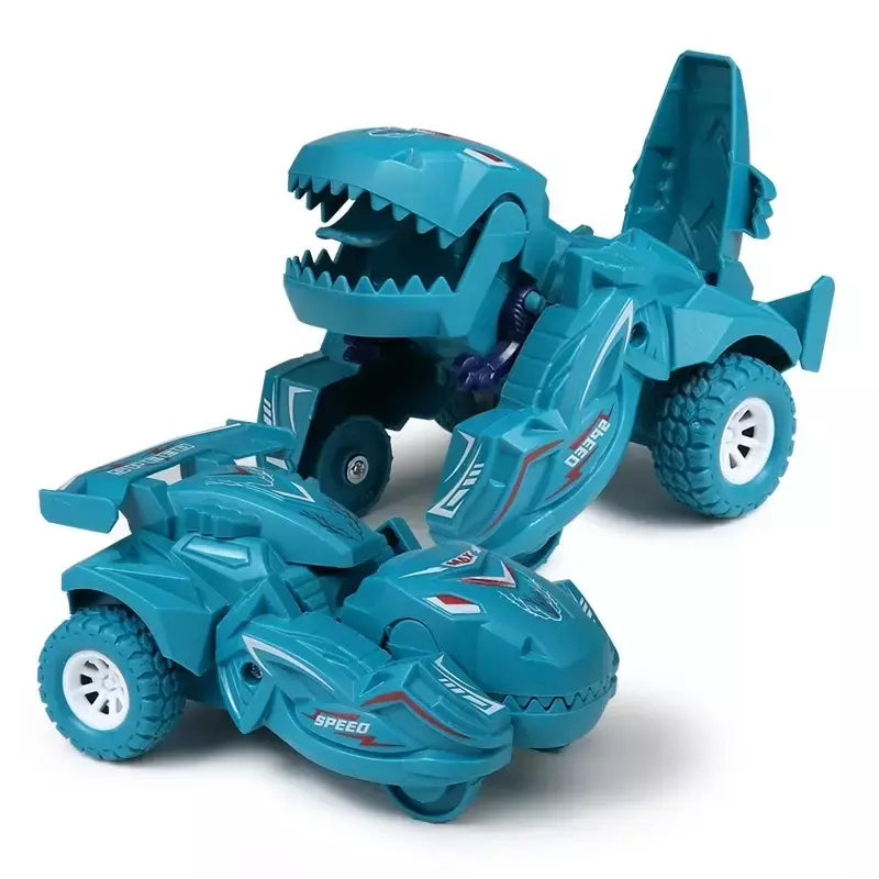Modelo de carro de deformação de dinossauro 2 em 1, brinquedo para meninos, ação de um passo, transformação de colisão, mini veículos, presente de brinquedo para crianças
