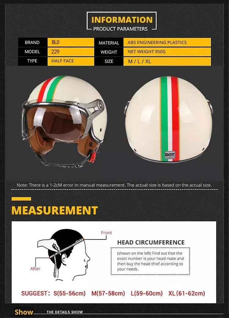 Vintage tt & cocascos capacete da motocicleta jet com viseira moto equitação 3/4 aberto meio capacete retro scooter capacete moto