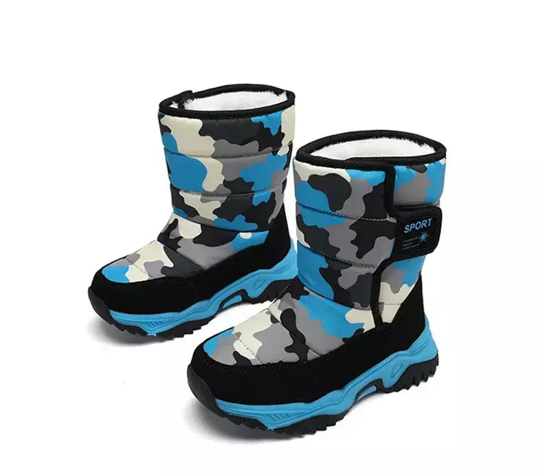 2023 inverno crianças sapatos de pelúcia tecido impermeável antiderrapante sapatos da menina sola de borracha botas de neve moda quente botas ao ar livre