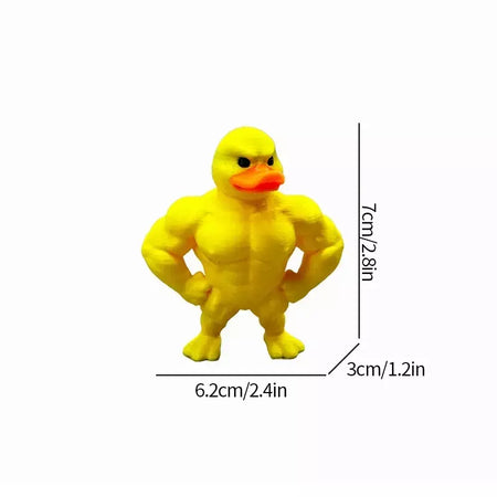 Estatueta de pato muscular ornamento acessório de mesa 3d impresso brinquedo de pato engraçado acessório de escritório presentes de aniversário