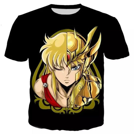 Saint seiya t camisa masculina moda camisetas crianças hip hop topos camisetas anime impressão 3d camiseta masculina de verão gráfico topos meninos t