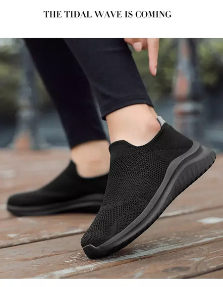 Sapatos masculinos tênis de malha respirável deslizamento em tênis de corrida ao ar livre antiderrapante casal jogging treinamento caminhadas sapatos esportivos