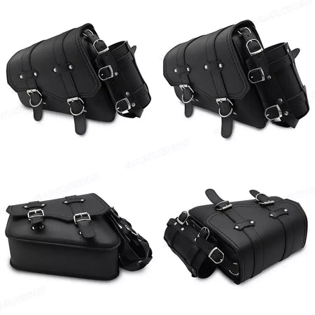 Bolsa de selim lateral de couro pu para motocicleta, adequada para harley sportster xl 883 1200 chopper cruiser cafe racer softail bobber