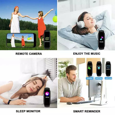 Relógio inteligente digital para homens e mulheres, bluetooth, rastreador de fitness, esporte, freqüência cardíaca, pressão arterial, android, ios, novo