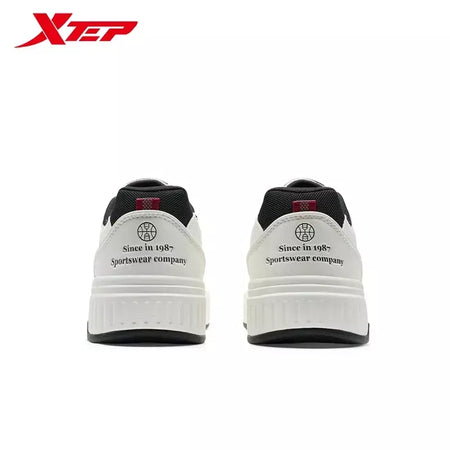 Xtep Board Shoes para homens 2025 primavera antiderrapante embrulho confortável retro sola grossa moda casual sapatos brancos 975119310050