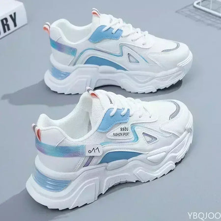 2025 tênis feminino plataforma sapatos planos mulher sapatos verdes formadores casuais senhoras tênis grossos sapatos femininos