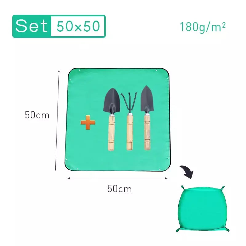 Tapete de plantio dobrável à prova d'água, tapete de jardim para vaso de flores, transplante, mistura de solo, ferramenta de poda de plantas