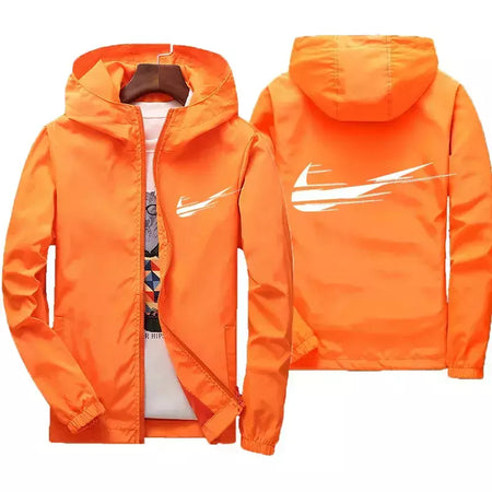 Jaqueta impermeável com capuz masculino, blusão, outwear masculino, streetwear casual, roupas da moda, primavera, outono, 2024