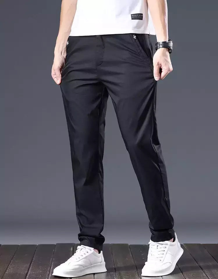 Calça reta masculina de alfaiataria social, calça masculina de algodão, para cima fina e casual, calça empresarial chinesa, clássica, para cima, verão