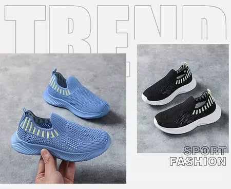 Crianças meninos sapatos casuais leves sola macia respirável crianças meninas esportes andando tênis antiderrapante