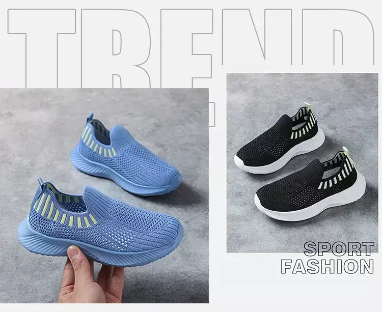 Crianças meninos sapatos casuais leves sola macia respirável crianças meninas esportes andando tênis antiderrapante