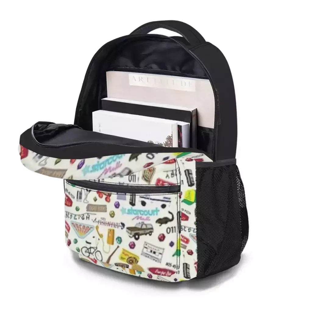 Stranger Things High Capacity Waterproof Mochila Universitária para Meninas, Mochilas Escolares Laptop na Moda, Nova Moda, 17";;VERDADEIRO;;"Background color