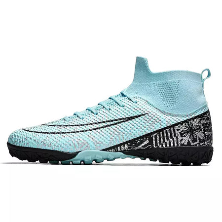 Botas de futebol masculinas longas, grama artificial, tênis de futsal, esportes ao ar livre, crianças, tênis de futebol para meninos, original, sociedade