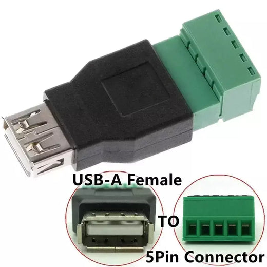 Conector tipo usb 2.0 com terminal de parafuso de 5 pinos, tomada usb macho fêmea sem solda para computador, tv, telefone, teclado, mouse