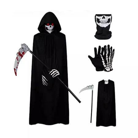 Fantasia de Cosplay de Halloween para Crianças e Adultos, Esqueleto Durável, Robe Fantasma, 2025