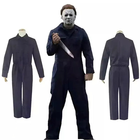 Michael bloody assassino outfits myers cosplay traje anime halloween para adultos das mulheres dos homens cos macacão máscara de terror traje de festa