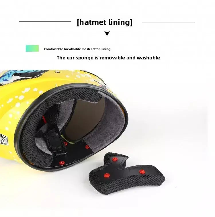 Novo bonito crianças capacete de segurança criança rosto cheio para 4 temporada esportes ao ar livre equitação cabeça ajustável bicicleta motocicleta crianças capacete