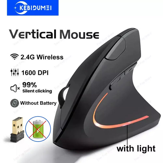 Rato vertical ergonômico mouse modo duplo sem fio 2.4g bluetooth ratos rgb 1600 dpi mouse silencioso para computador portátil desktop,Vertical Mouse Ergonomic Mouse Dual Mode Wireless Mouse 2.4G Bluetooth Mice RGB