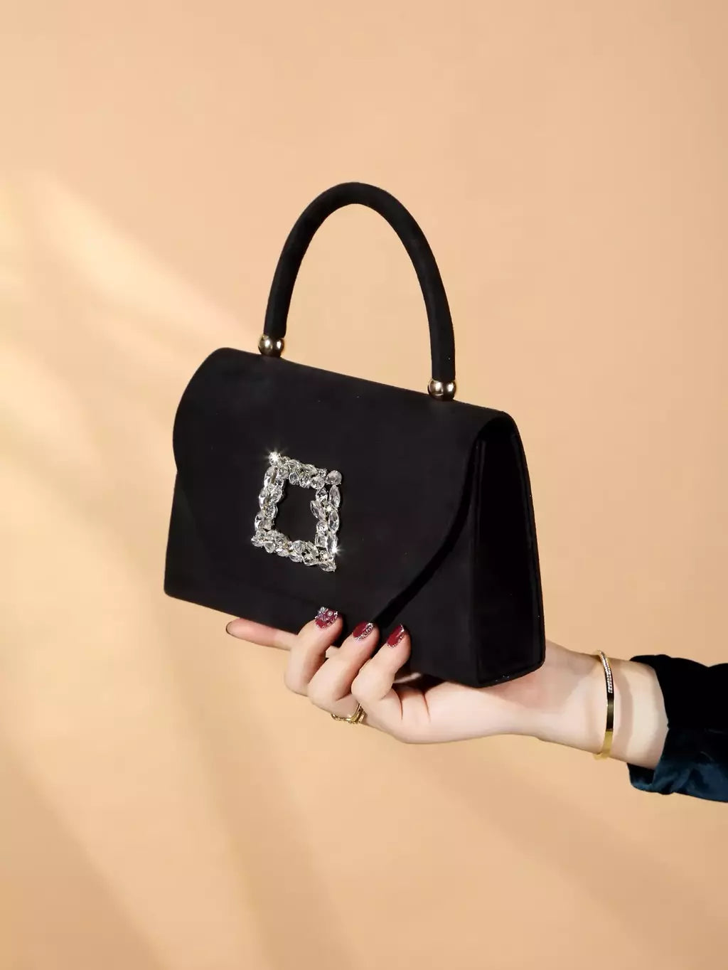 Espumante Velvet Evening Clutch Bag, Glitter Bling, brilhante, glamouroso, requintado, elegante, elegante, 1Pc