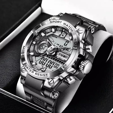 Relógio de pulso militar de aço digital masculino led relógio de quartzo relógio esportivo masculino grandes relógios masculinos