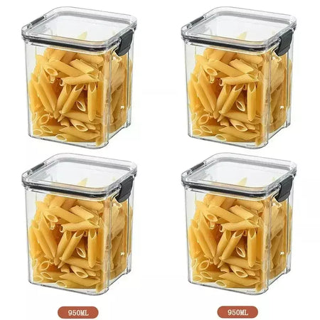 Conjuntos de cozinha empilháveis selados, 460-1800ml, caixa de plástico para armazenamento de alimentos, garrafa multigrãos, frutas secas, chá, recipientes de armazenamento