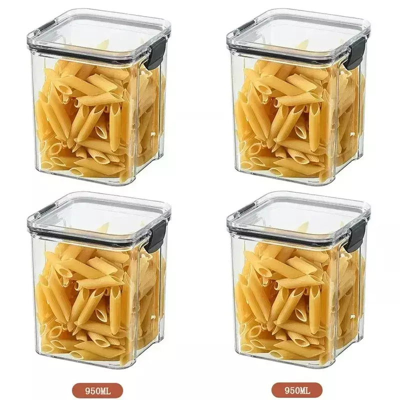 Conjuntos de cozinha empilháveis selados, 460-1800ml, caixa de plástico para armazenamento de alimentos, garrafa multigrãos, frutas secas, chá, recipientes de armazenamento