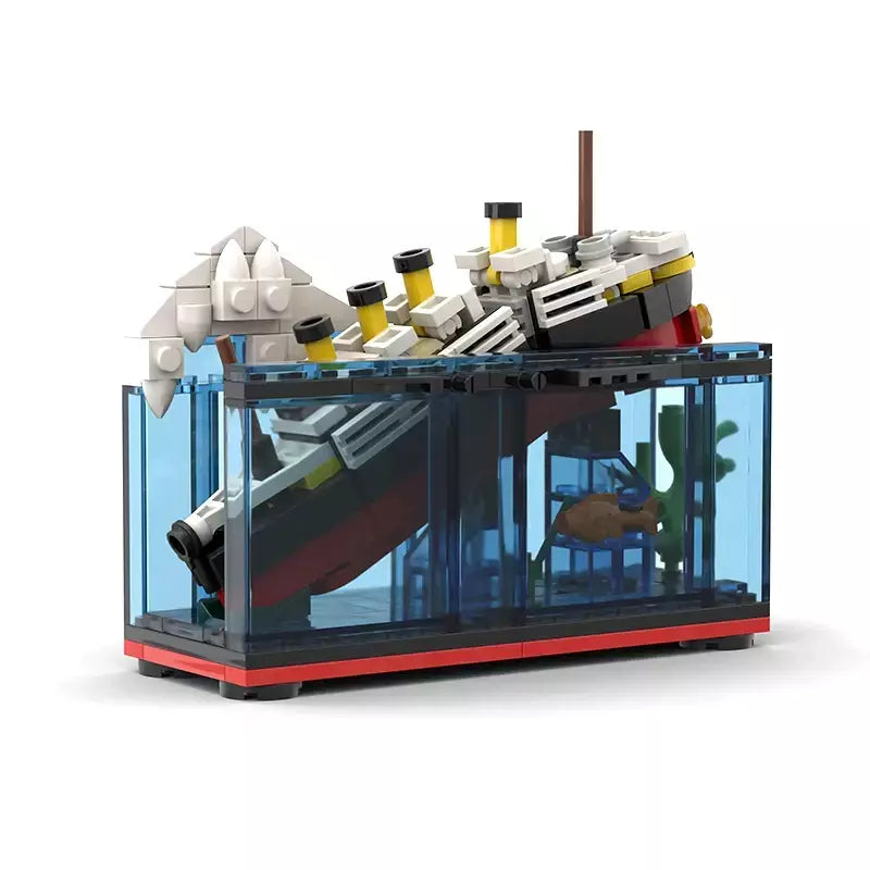 Titanic quebrar em meio rms cruzeiro afundou blocos de construção moc navio barco 3d modelo plástico diy steamboat presentes crianças brinquedos cidade filme