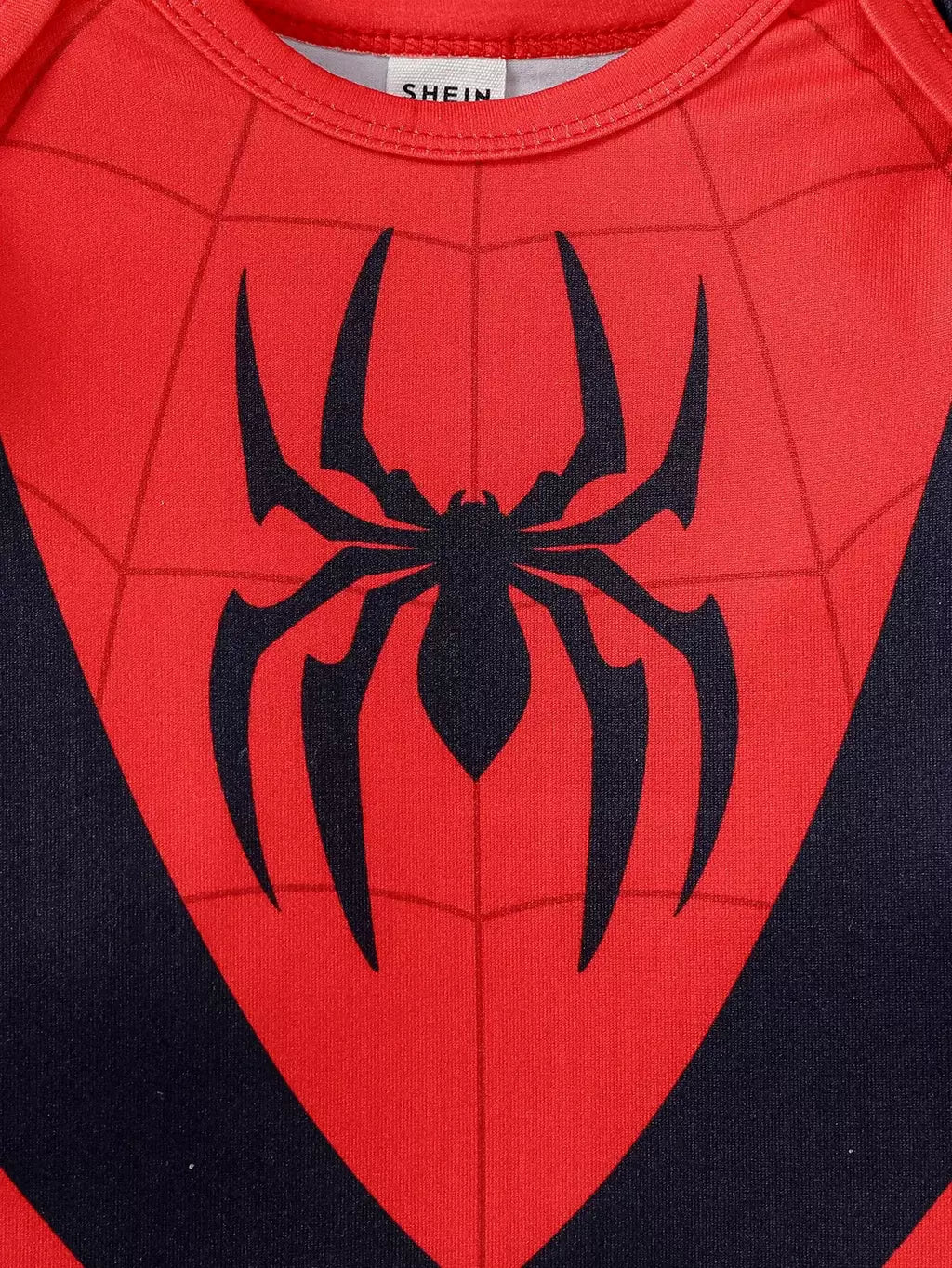 2 pçs bebê 2024 novo estilo meninos para recém-nascidos 0-6m dos desenhos animados aranha manga longa legal moda macacão todas as estações + chapéu