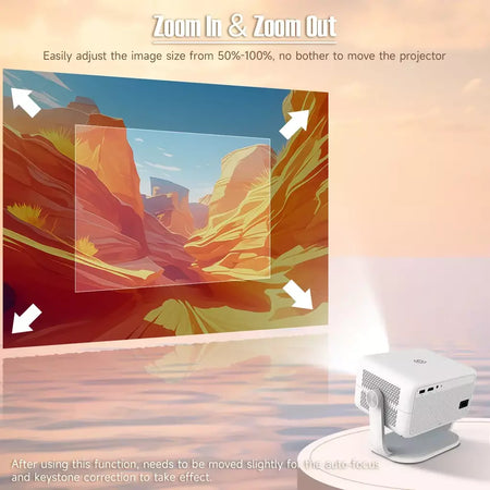 Magcubic L018 4K 650ANSI Projetor Portátil Nativo 1080P Foco Automático Correção Keystone Android 11 BT5.2 WIFI6 360 ° Cinema em casa
