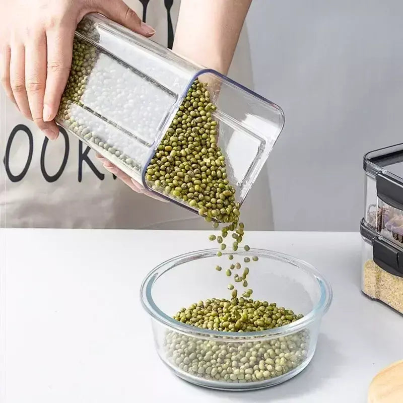 Conjuntos de cozinha empilháveis selados, 460-1800ml, caixa de plástico para armazenamento de alimentos, garrafa multigrãos, frutas secas, chá, recipientes de armazenamento