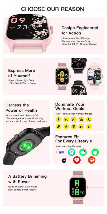 LEMFO LT10 Smartwatch para homens e mulheres Touch Dial Chamada Música Smartwatch Android iOS Rastreador de Fitness Relógios Esportivos 2024