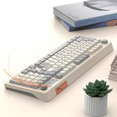 Teclado sem fio multifuncional, Luz do arco-íris, 2.4G, Bluetooth, Conexão de modo duplo, Adequado para computador e laptop, 98 teclas