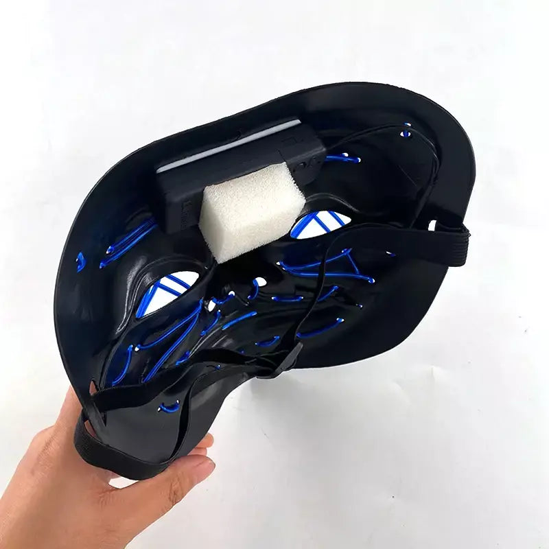 Neon sem fio led máscara de purga brilho no escuro cosplay máscara de terror halloween masquerade festa máscaras brilhantes engraçado vestir-se
