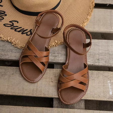 Sapatos para mulher 2025 verão novas sandálias planas femininas inferior sandálias de cinta romana com solas de borracha antiderrapante senhoras diariamente sandalia