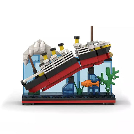 Titanic quebrar em meio rms cruzeiro afundou blocos de construção moc navio barco 3d modelo plástico diy steamboat presentes crianças brinquedos cidade filme