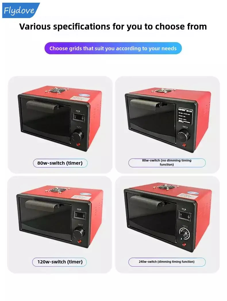 Caixa de cura uv forno de lâmpada ultravioleta 365nm 395nm 405nm led uv forno para resina uv tela flexível rápida manutenção do telefone móvel