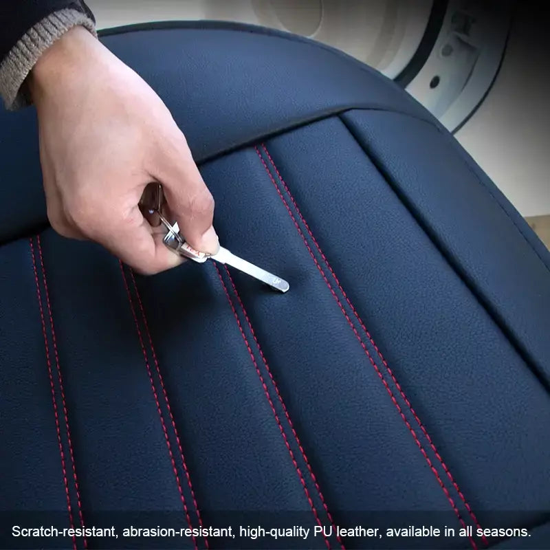 SEAMETAL Capa de assento de carro totalmente cercada, couro PU premium, protetor de assento automático, almofada anti-arranhões, tapete de proteção para cadeira