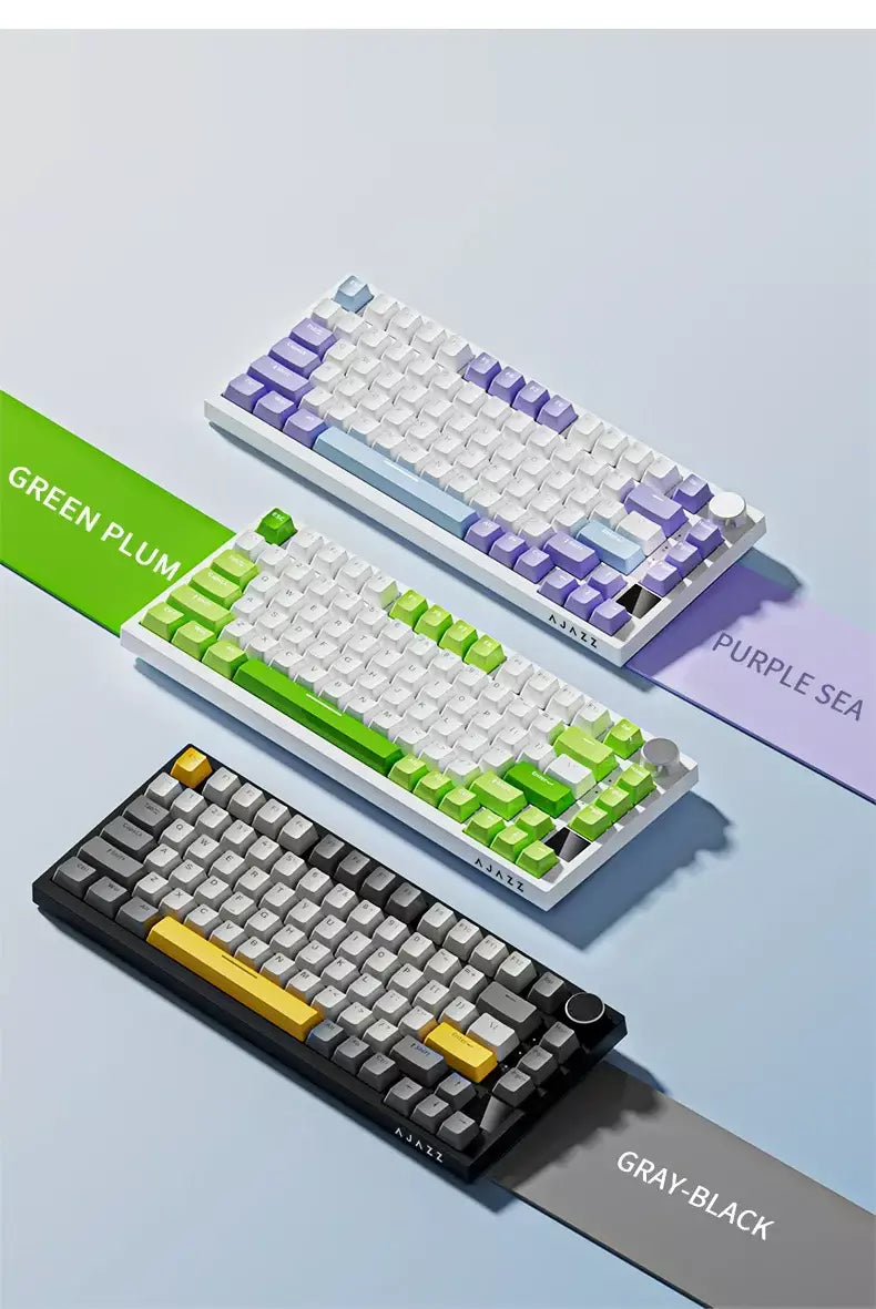 Ajazz ak820/ak820pro teclado mecânico para jogos bluetooth 5.1/sem fio/c-wired teclado personalizado com botão junta de troca quente