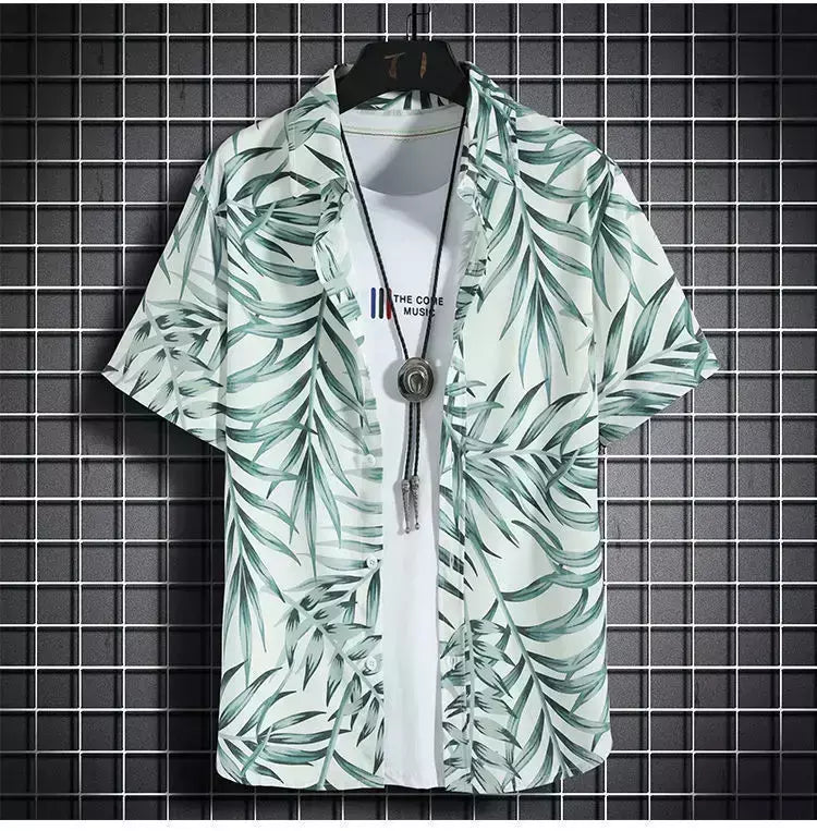 Roupas de praia para homens 2 Piece Set Quick Dry Camisa Havaiana e Shorts Set Homens Moda Vestuário Impressão Casual Outfits Verão