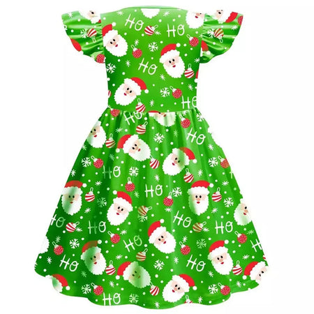 Novo natal meninas vestido carta papai noel impressão carnaval festa crianças roupas de natal masquerade desempenho roupas infantis