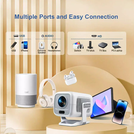 Thundeal foco automático pg370 full hd 4k projetor para filme wifi android projetor smart tv home theater mini projetor de vídeo portátil