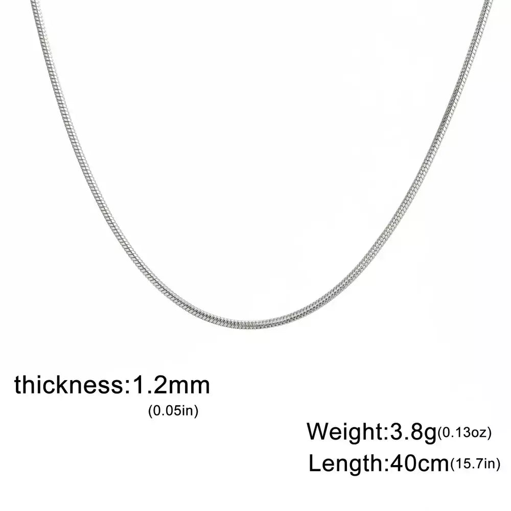 My Shape Rodada Cobra Cadeia Colar para Mulheres Homens Aço Inoxidável Link Cadeia 0.9mm 1.2mm 2mm Cadeia Gargantilha Moda Jóias Presentes