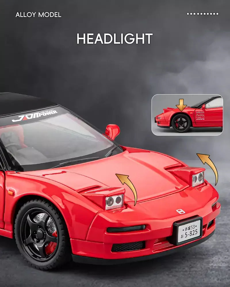 1:24 honda acura nsx mk1 na1 liga modelo de carro esportivo diecast metal clássico carro de corrida modelo de veículo som e luz crianças brinquedo presente