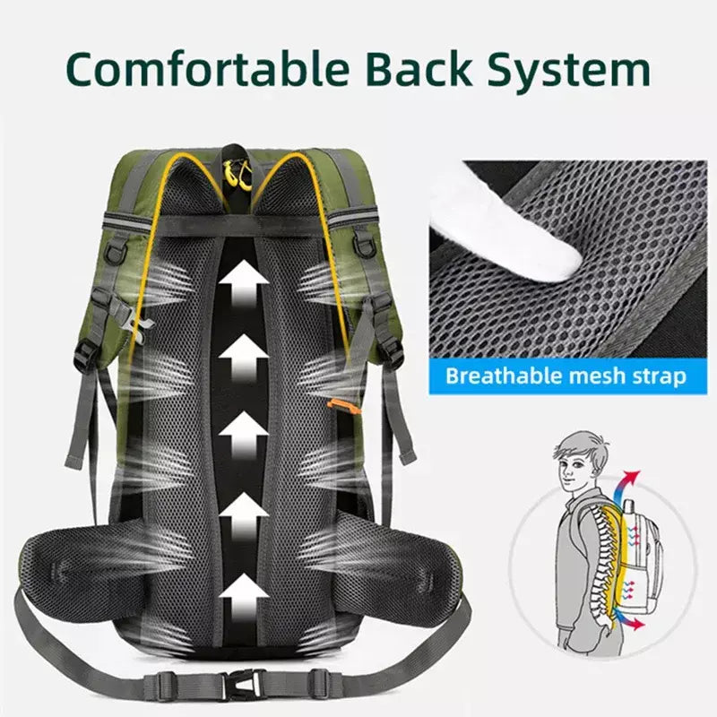 50l mochila de viagem acampamento dos homens grande caminhadas saco turista à prova dwaterproof água esportes ao ar livre escalada montanhismo saco bagagem