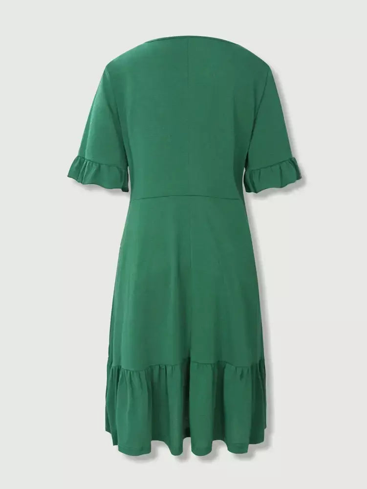 2025 verão novos vestidos femininos moda casual com decote em v cor sólida botão chiffon cintura espartilho magro casual camisa feminina vestidos