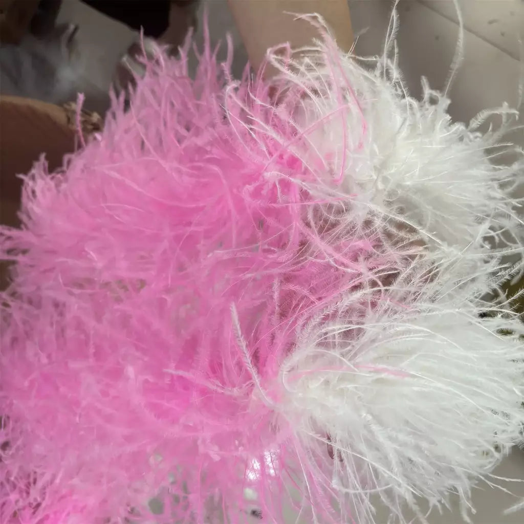 Boa de penas de avestruz arco-íris, 6/10/20 camadas, acessórios de festa fofos para mulheres, halloween, carnaval, cosplay, decoração de casamento, fantasia diy